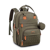 BabbleRoo diaper bag backpack front view showing spacious compartments for busy parents on the go