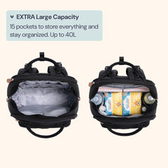 BabbleRoo premium zipper system enables easy one-handed access on the go.
