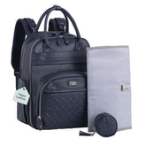 BabbleRoo leather diaper bag backpack main-compartment for quick access during outings.
