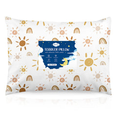 Babebay toddler pillow with sunshine rainbow pattern for cheerful napping.