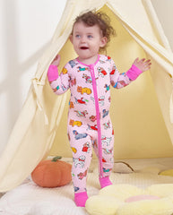 Two-way zipper design enables quick diaper changes during night-time routines.