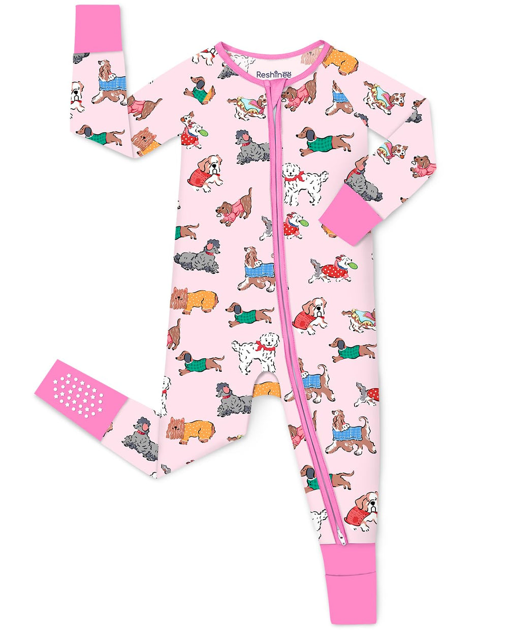 Babee Reshinee bamboo viscose zipper sleeper front view shows ultra-soft breathable fabric.