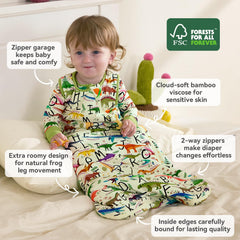 Babee Reshinee room-for-growth sleep sack supports movement and growth.