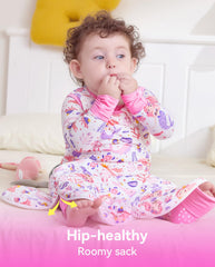 Two-way zipper for easy diaper changes without disruption.