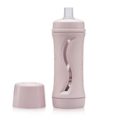 Babeehive Subo bottle with pour spout for mess-free feeding on the go.