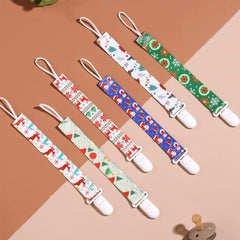 Babeine soft-fabric pacifier clip is gentle on clothes.