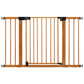 BABELIO 29-48 inch metal gate with brown wood pattern fits wide doorways