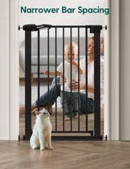 BABELIO 36-inch gate illustrating pressure-mounted installation without wall damage.