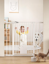 Babelio 36 tall auto-close baby gate with cat door, front view enhances safety and access