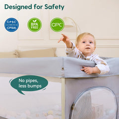 BABELIO 360-degree mesh sides provide clear visibility during play