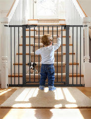 BABELIO 36-Inch Tall Baby Gate overview image shows safe barrier for stairs and doorways.