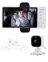BABELIO wireless baby car camera night vision 5-inch display for safe day and night monitoring.