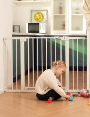 BABELIO baby gate in doorway showing 36-inch height for doorway safety