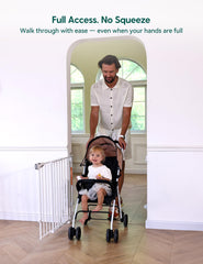 Babelio Baby Gate auto-close feature helps keep the gate secure after passage.