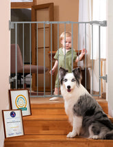 BABELIO baby gate on stairs with adjustable width for stairs and doorways