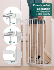 BABELIO two-way swing gate allows passage from either side.