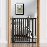 BABELIO baby gate with wide walk-through door for easy passage