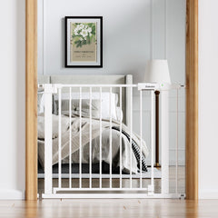 BABELIO baby gate wide walk-through for easy passage with a stroller.