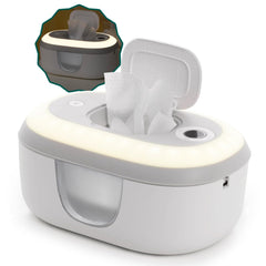 BABELIO wipe warmer with top heating keeps wipes ready for quick diaper changes.
