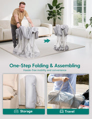 BABELIO foldable baby playpen detachable breathable mat for easy cleaning and comfy play