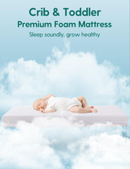 BABELIO removable cover on crib mattress ready for machine washing