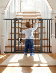 BABELIO PressGuard P7 gate in doorway showing secure, wide passage for kids and pets.