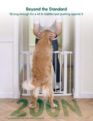 BABELIO PressGuard P7 gate with walk-through door enables one-handed access.