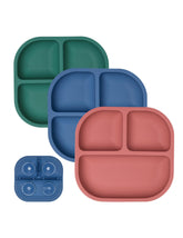 BABELIO suction plate with four points stays put on a tray, reducing spills.
