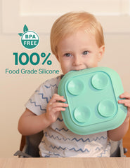 BABELIO suction plate non-divided design helps balanced meals without spills.