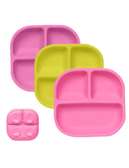 BABELIO suction plate on tray preventing spills during toddler meals