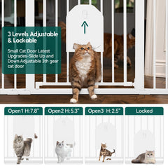 Babelio walk-thru gate with pet door for easy one-handed passage