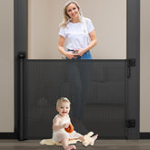 Babepai retractable gate at stairs with punch-free install protecting walls and children