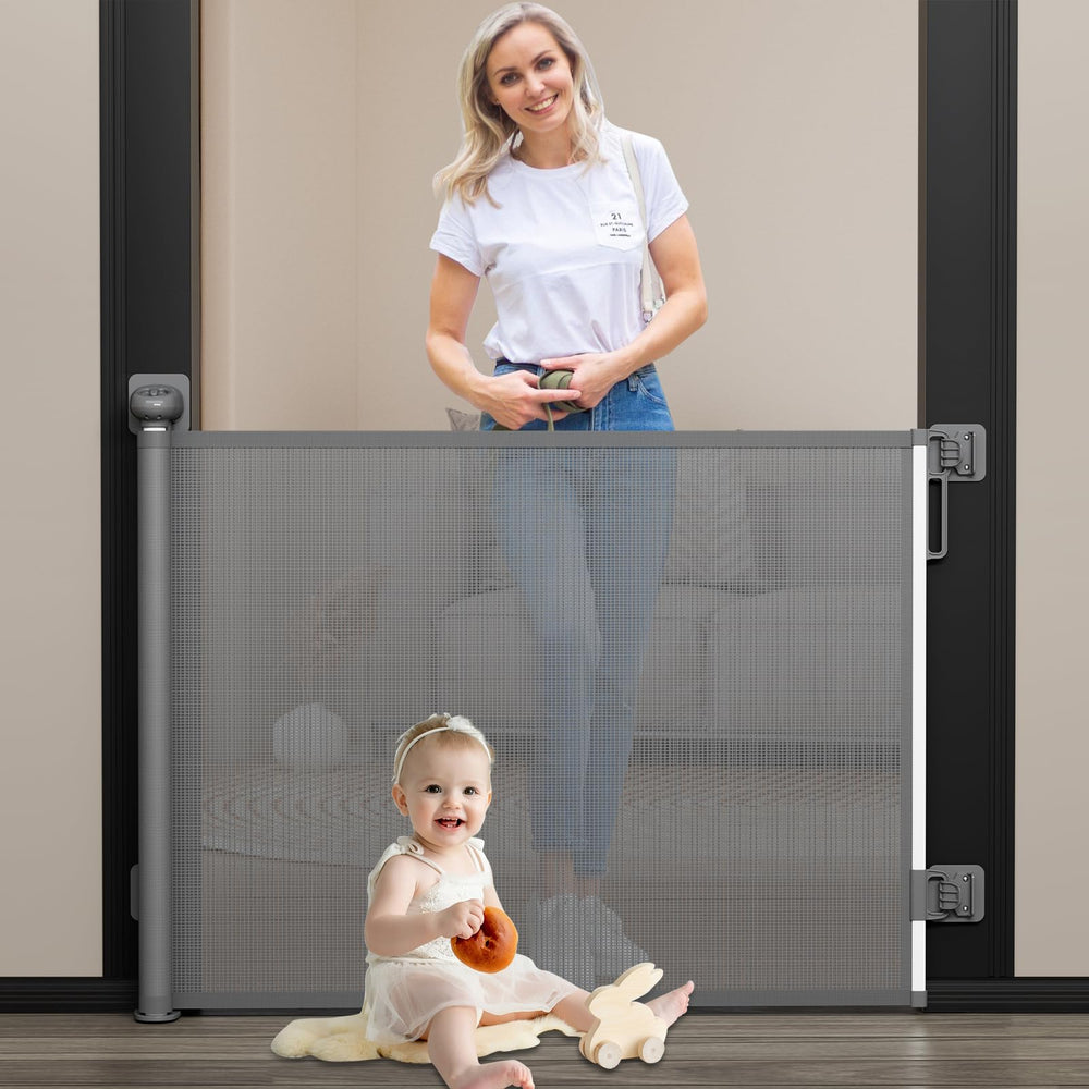 Babepai no drill stair gate extends wide for safer stair transitions.