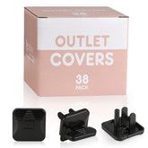 Babepai 38-pack outlet covers in black protect outlets and young hands.