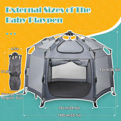 Babepai playpen interior demonstrates spacious space for babies to crawl