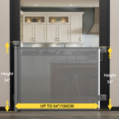 Babepai retractable gate mesh offers flexible room separation for kids and pets.