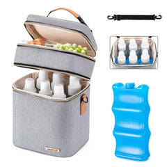 BABEYER Breastmilk Cooler Bag exterior in grey for on-the-go feeding