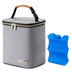 BABEYER breast milk cooler bag with ice pack for transport keeps bottles fresh on the go.