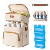 BABEYER insulated cooler bag holding six 9oz bottles for on-the-go freshness.