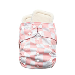 Outer shell of Babies Beginning Sprout pocket diaper shows breathable, leak-ready fabric.