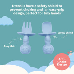 Babies & Cuties Utensils on dishwasher rack for easy cleaning