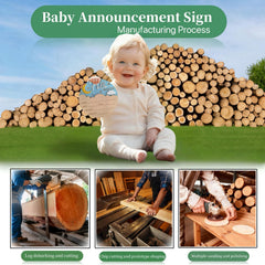 Baby Announcement Sign wooden stand included for easy display