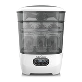Baby Brezza Advanced Sterilizer Dryer front view shows large capacity for busy mornings