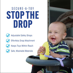 Baby Buddy Secure-A-Toy clipped to car seat pacifier improves accessibility.