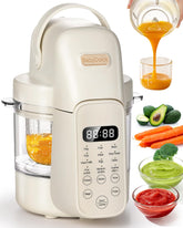 Baby Dolce 9-in-1 baby food maker front view highlighting all-in-one convenience for busy families