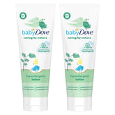 Baby Dove Caring By Nature hypoallergenic lotion front view 2-count for everyday moisturization