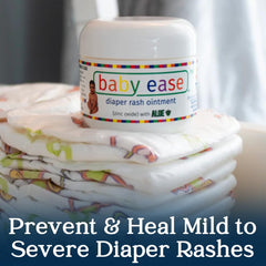 BabyEase zinc-oxide close-up highlights barrier protection for sensitive skin.
