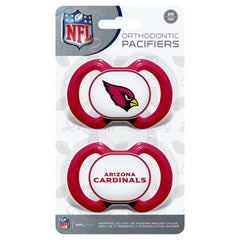 Baby Fanatic Cardinals shield and colors pacifier showing official branding.