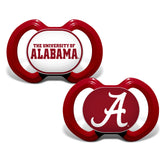 Baby Fanatic Alabama Crimson Tide pacifier button logo showcases team pride and comfort.