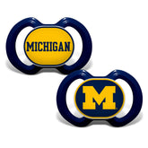 Baby Fanatic Michigan Wolverines logo pacifier button for game day.
